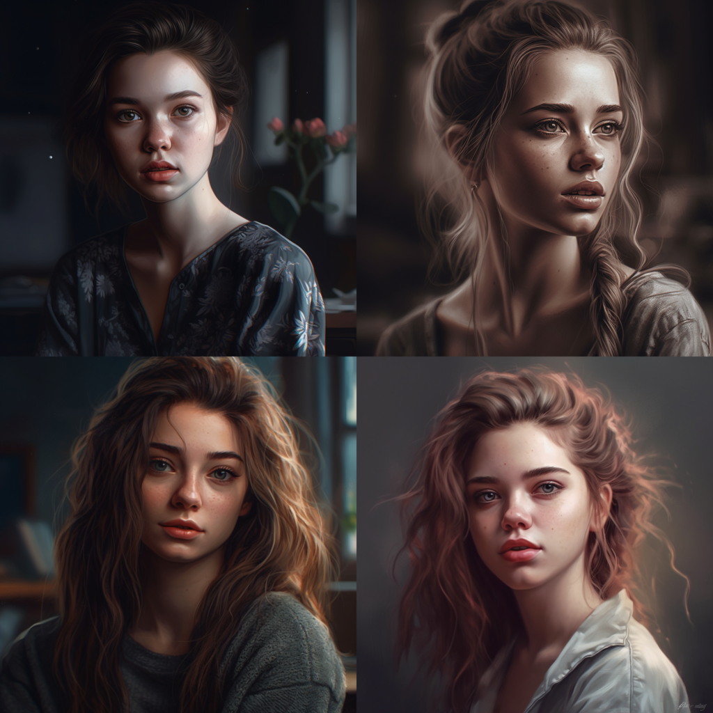 fasion model girl, portrait :: realistic illustration