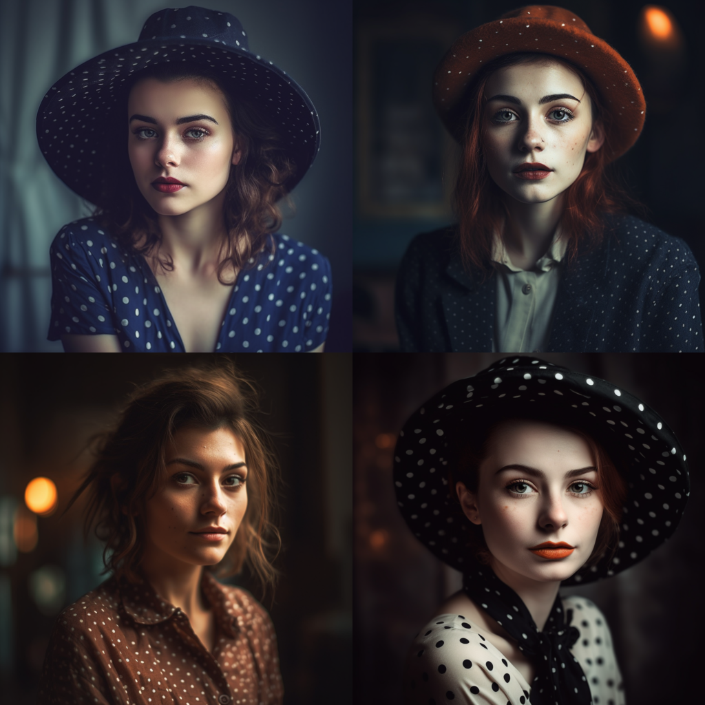 fasion model girl, portrait :: polka dots