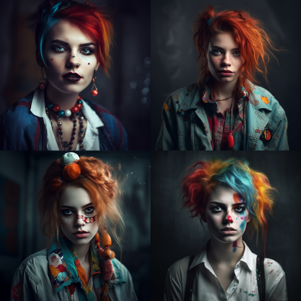 fasion model girl, portrait :: clownpunk