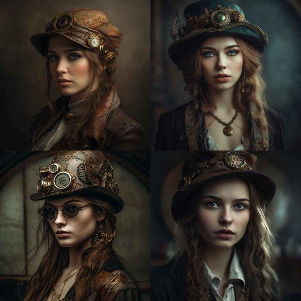 fasion model girl, portrait :: steampunk
