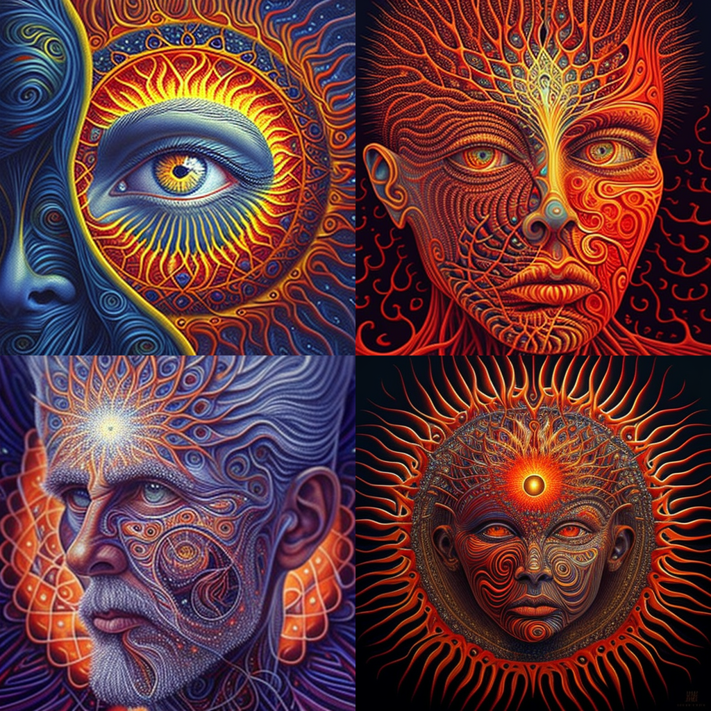 in the style of Alex Grey 