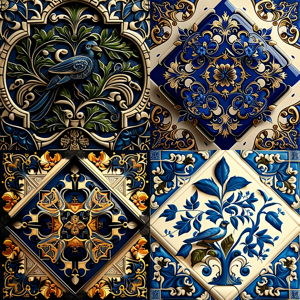 in the style of Azulejo