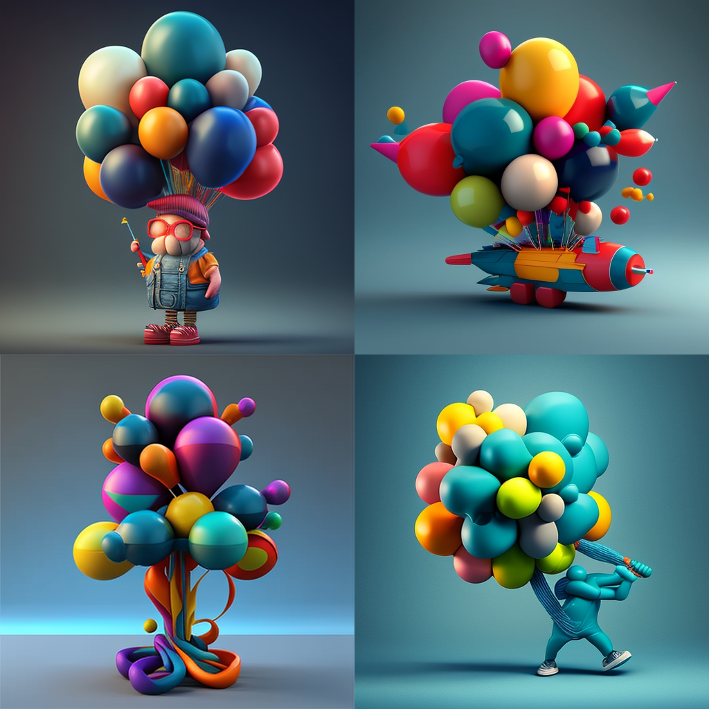 in the style of Balloon Modelling