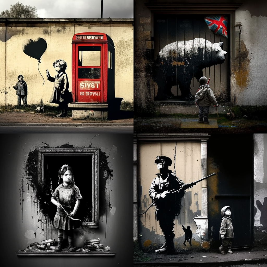 in the style of Banksy 