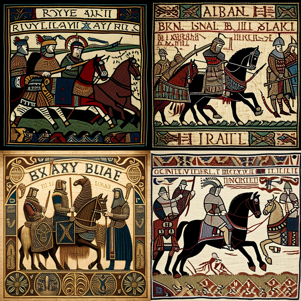 in the style of Bayeux Tapestry