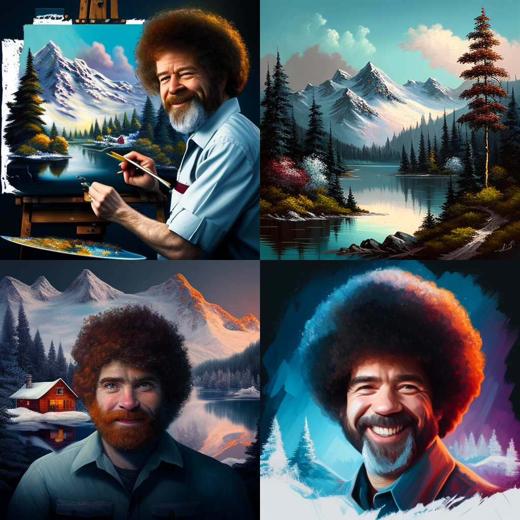 in the style of Bob Ross
