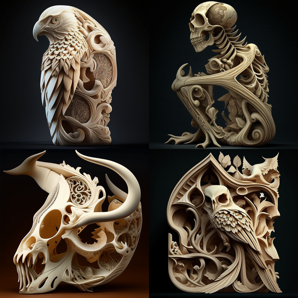in the style of Bone Carving