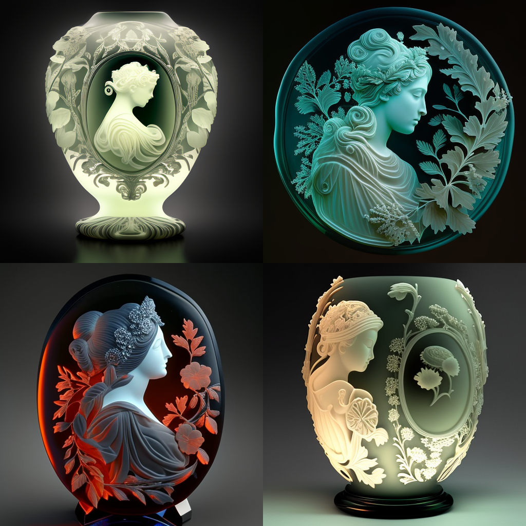 in the style of Cameo Glass 