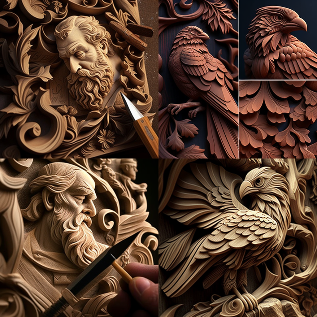 in the style of Carving 