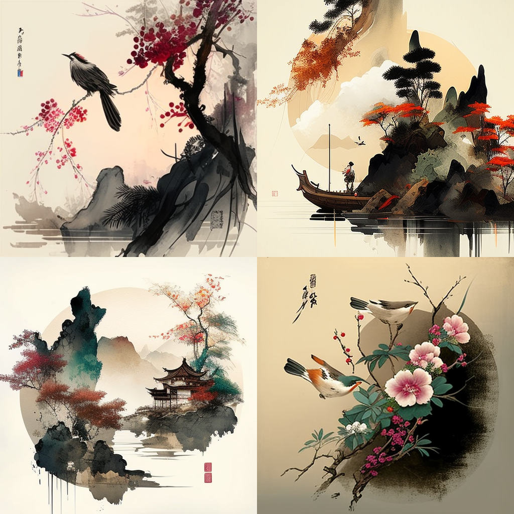 in the style of Chinese Painting