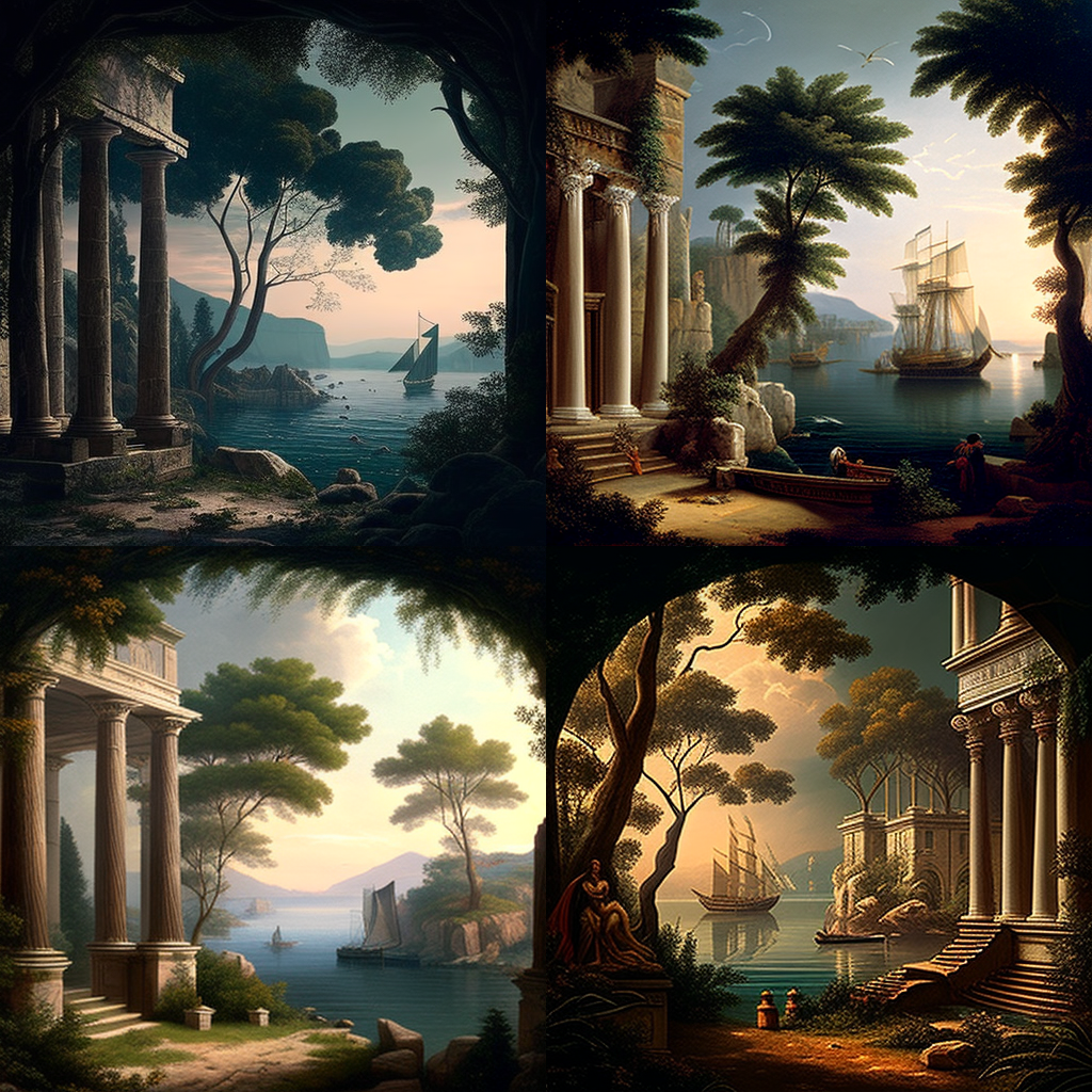 in the style of Claude Lorrain