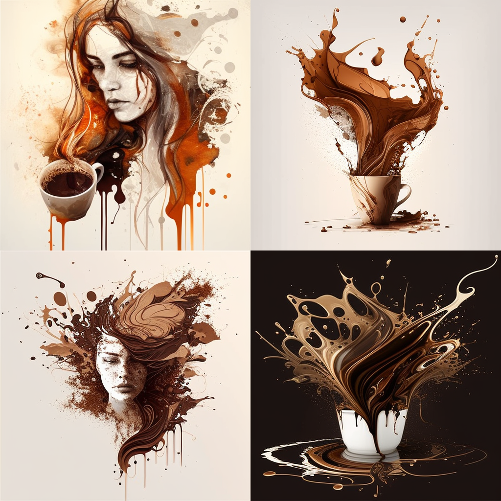 in the style of Coffee Paint