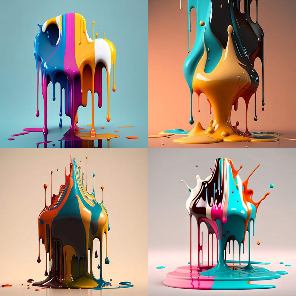 in the style of Dripping Paint 