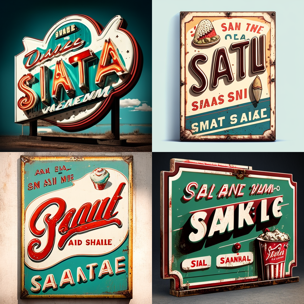 in the style of Enamel Sign