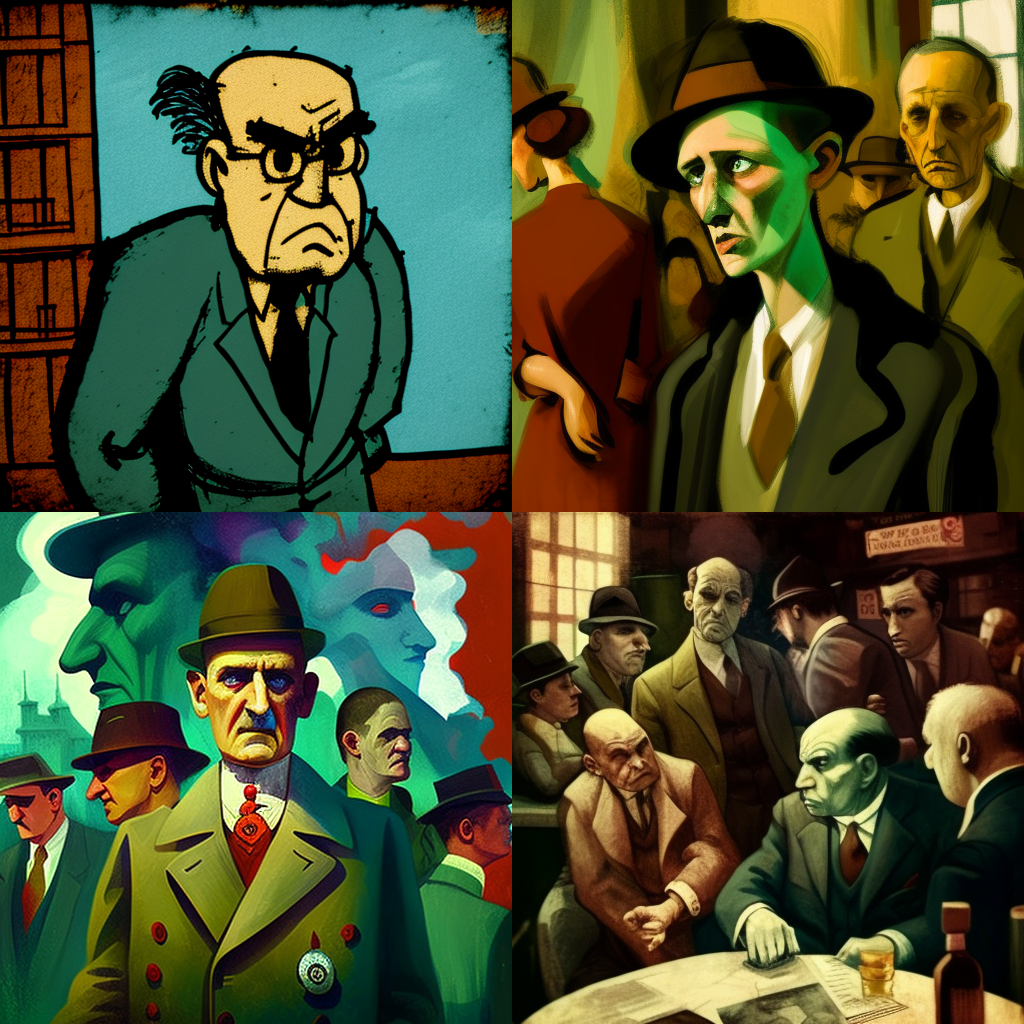 in the style of George Grosz