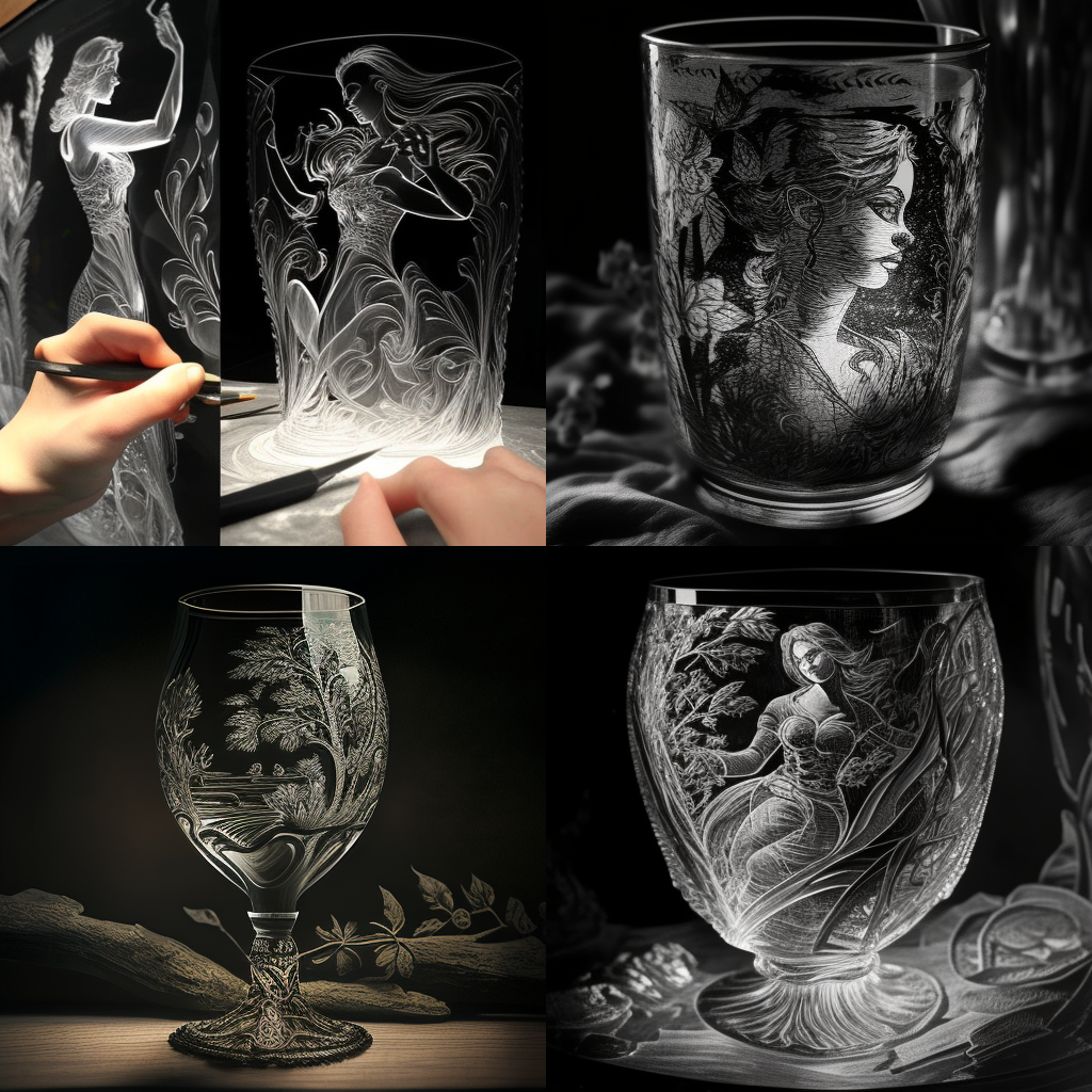 in the style of Glass-Etching 