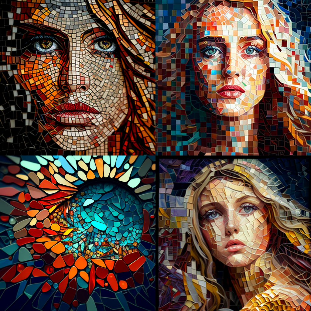 in the style of Glass Mosaic