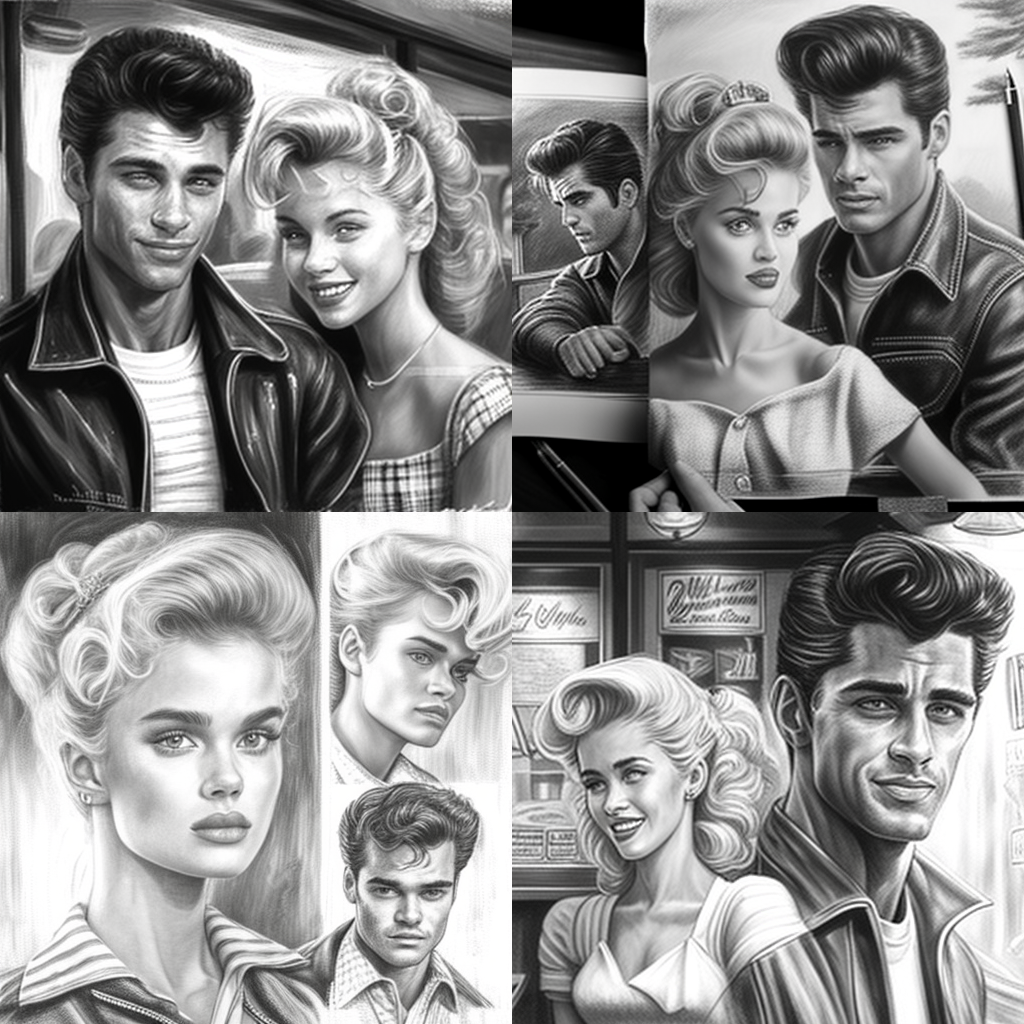 in the style of Grease Pencil