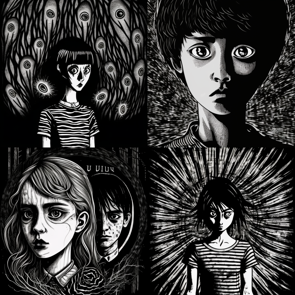 in the style of Junji Ito 