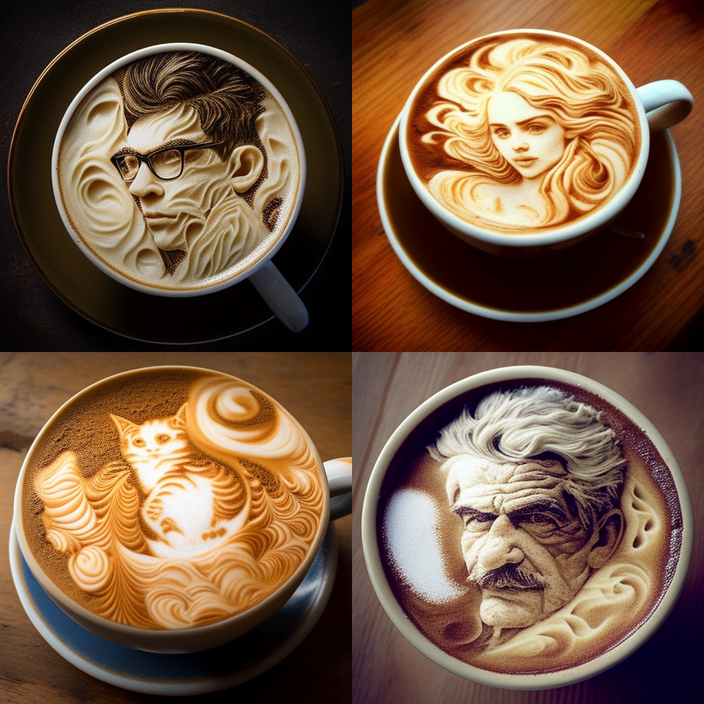 in the style of Latte Art 