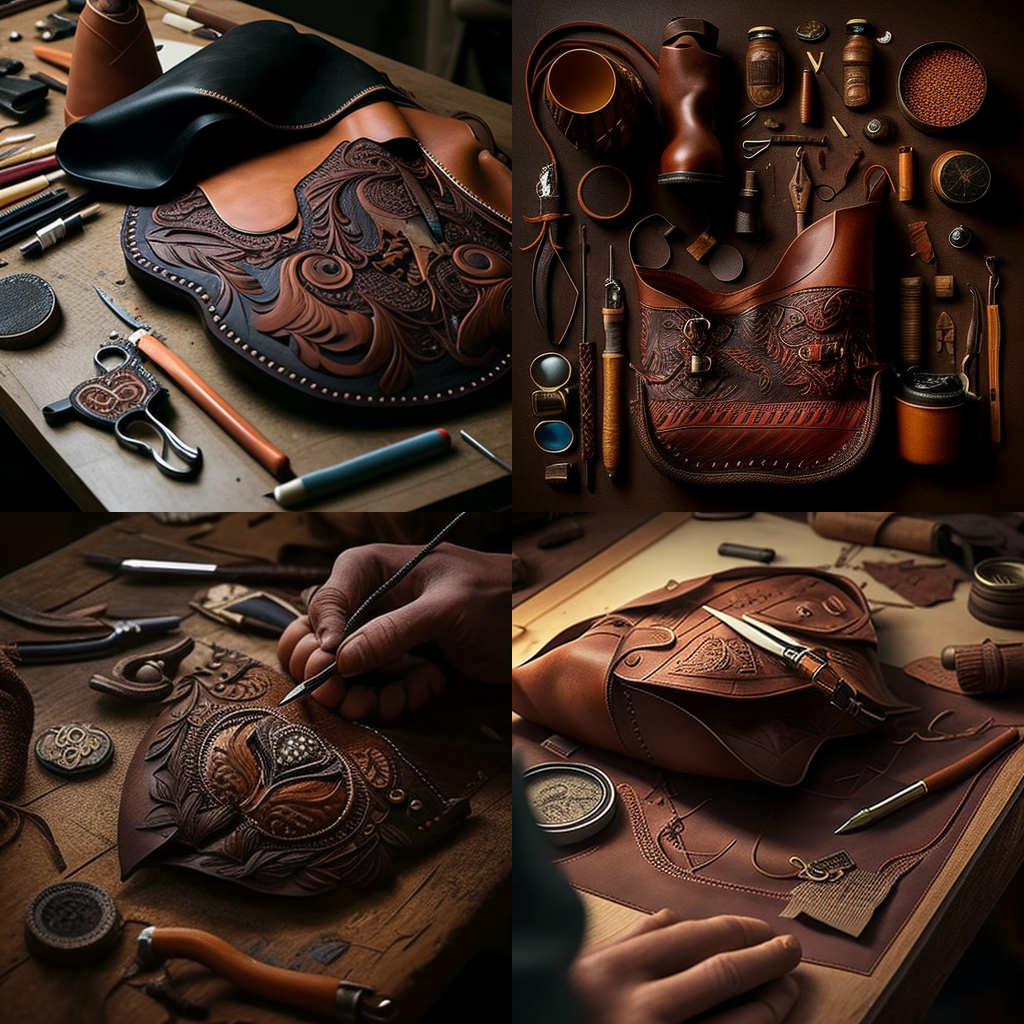in the style of Leather Crafting