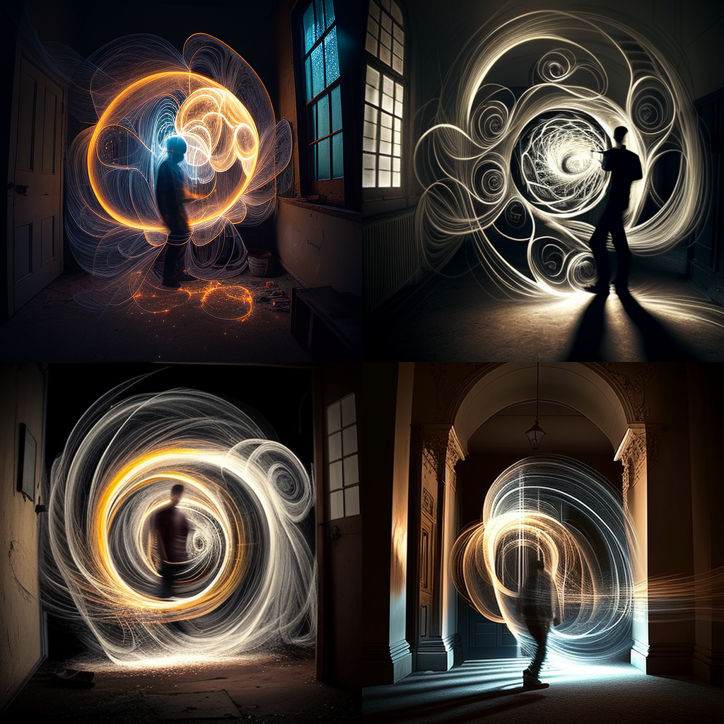 in the style of Light Painting