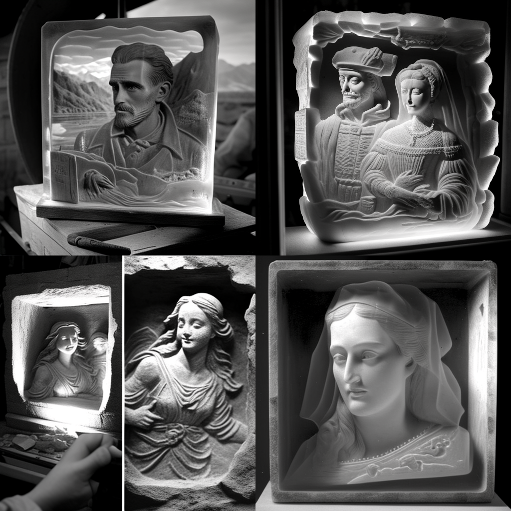 in the style of Lithophane 