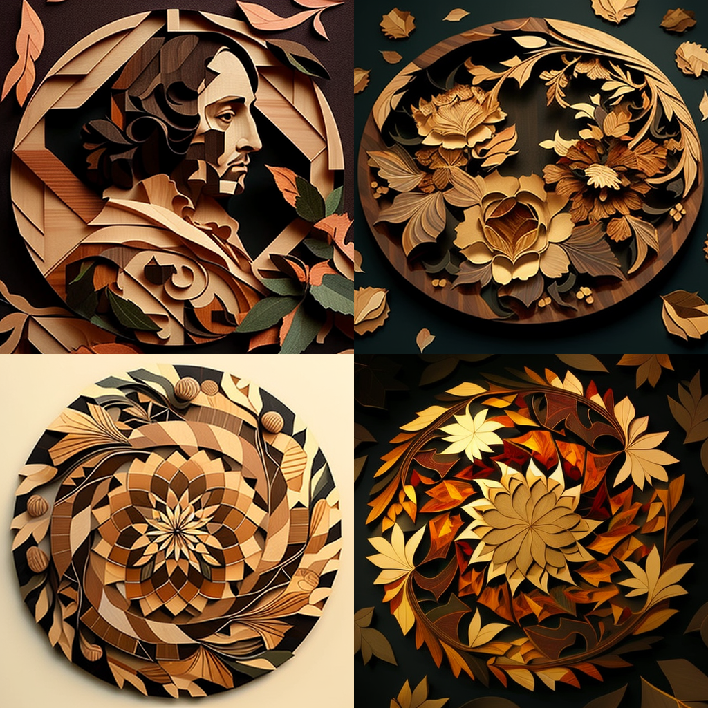 in the style of Marquetry 