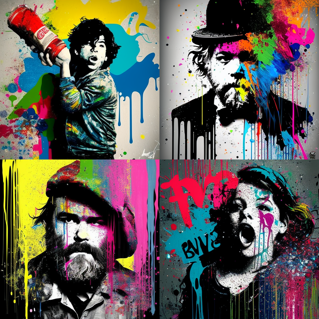 in the style of Mr. Brainwash