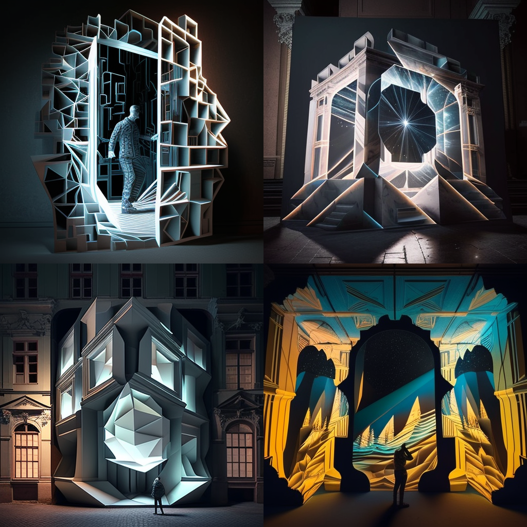 in the style of Projection Mapping