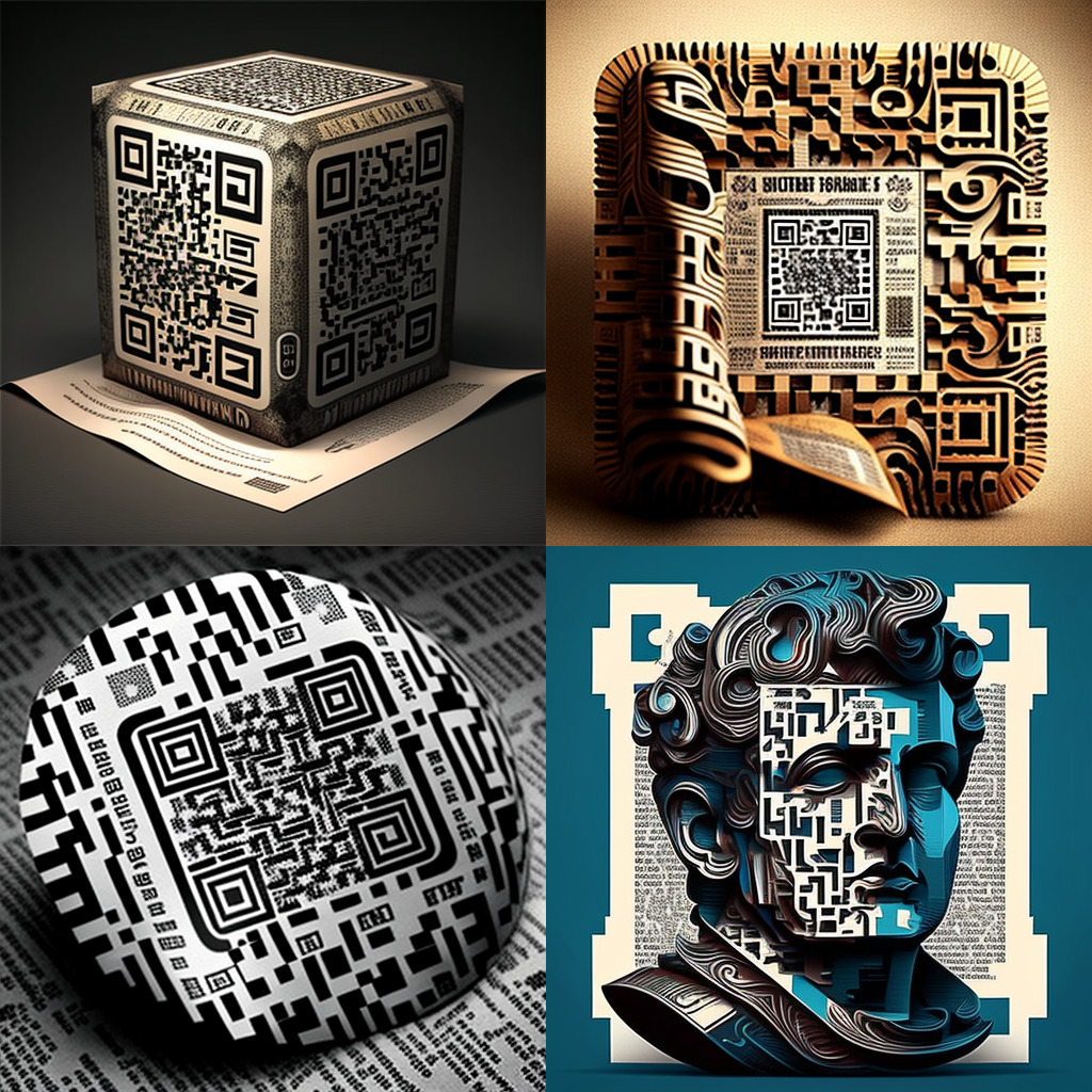in the style of QR Code