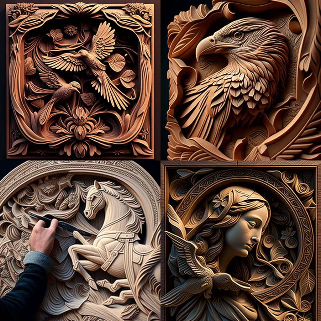in the style of Relief-Carving