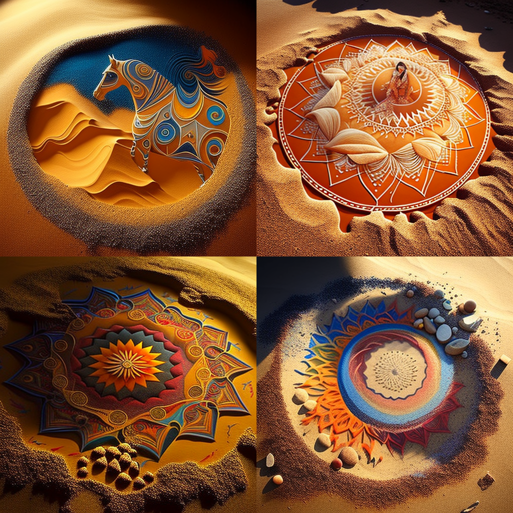 in the style of Sand Painting