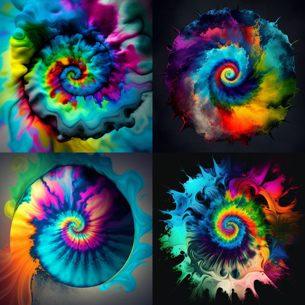 in the style of Tie-Dye 