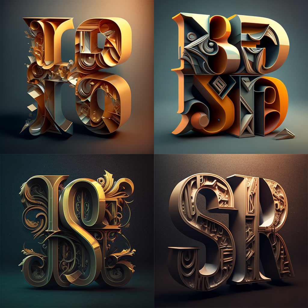 in the style of Typeface