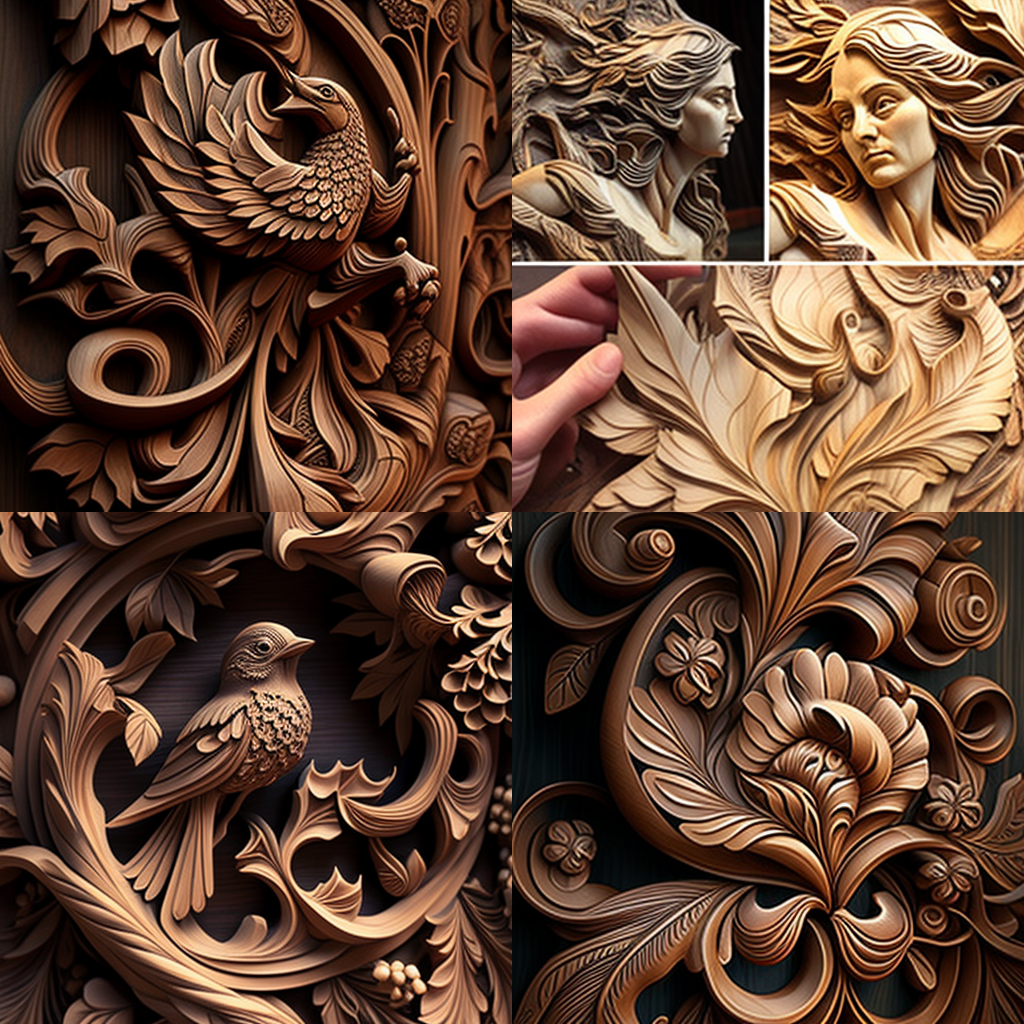in the style of Wood-Carving