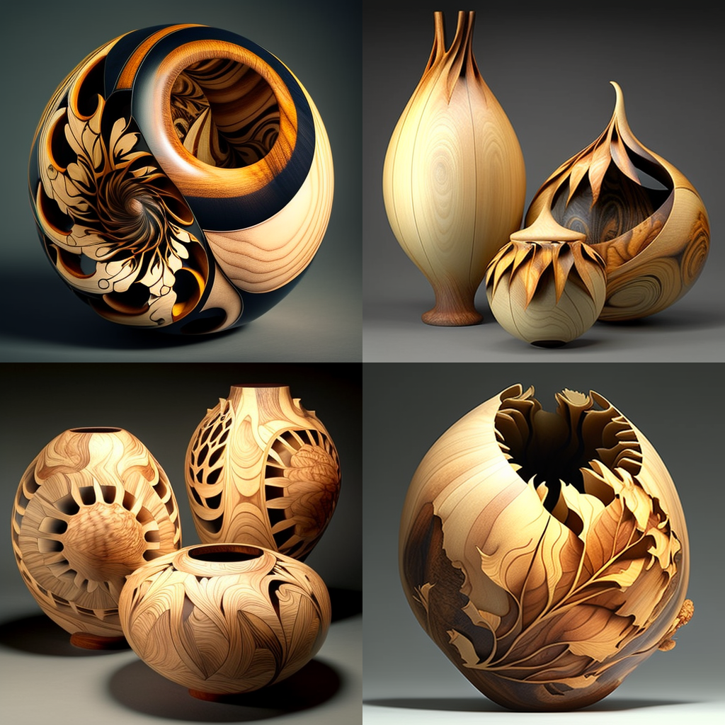 in the style of Woodturning 
