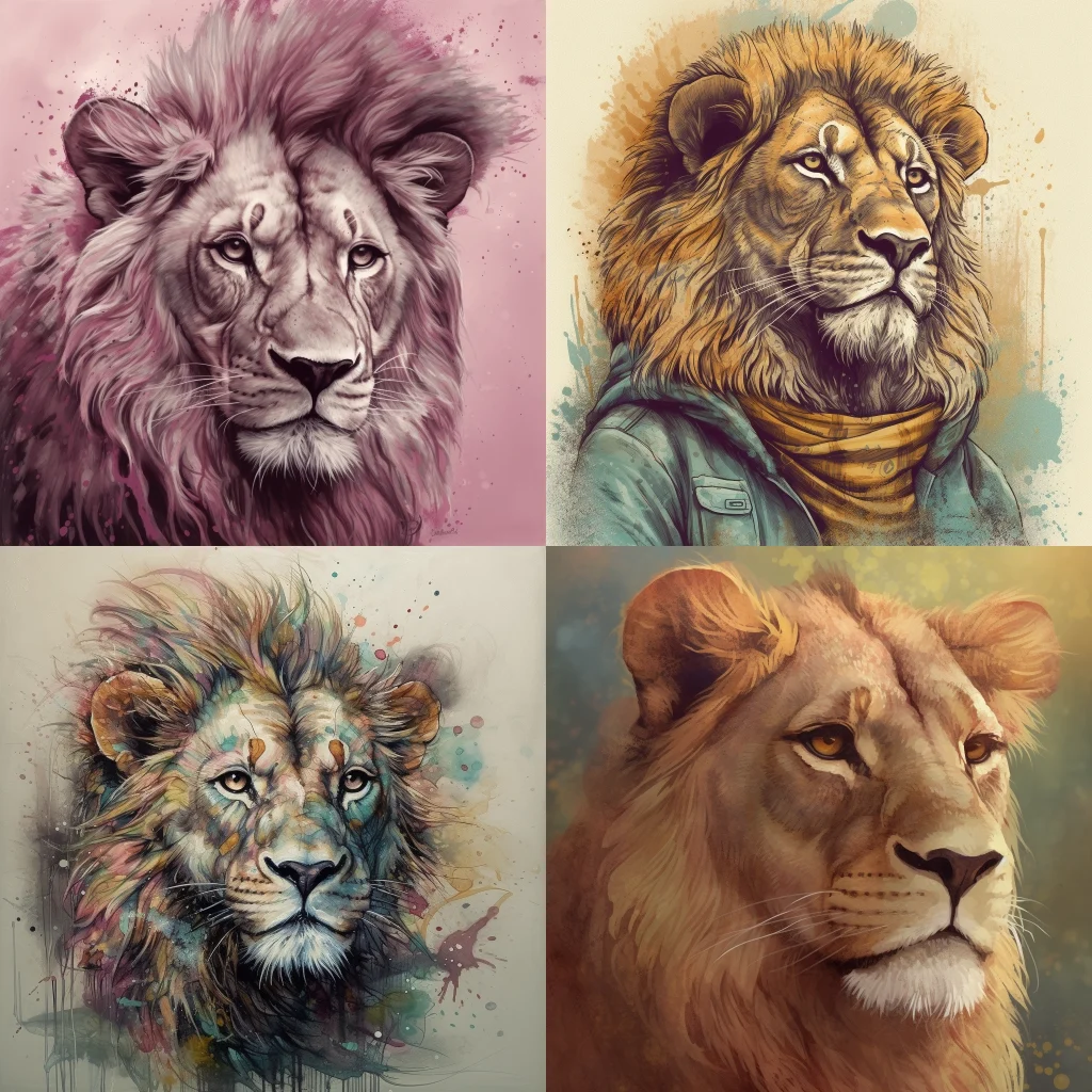 lion,portrait :: pastelpunk