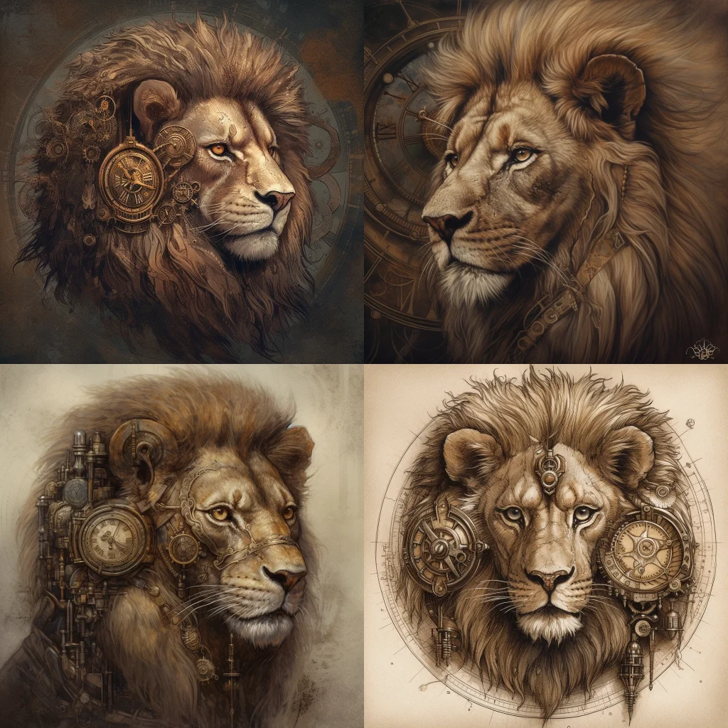 lion,portrait :: clockpunk