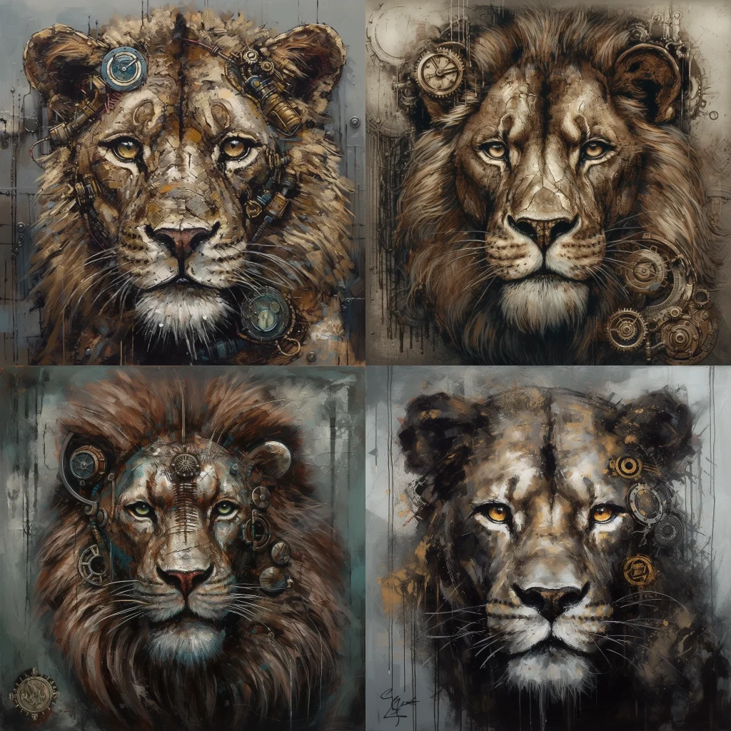 lion,portrait :: steelpunk